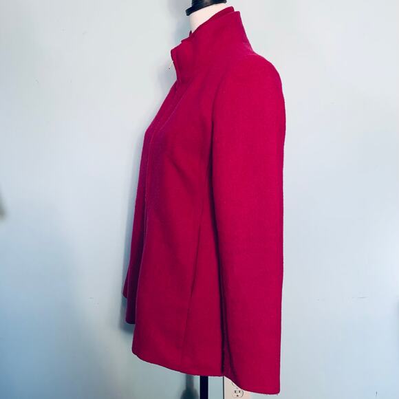 J Crew Factory Village Coat in Neon Plum Wool Blend Size 4 - Picture 3 of 9